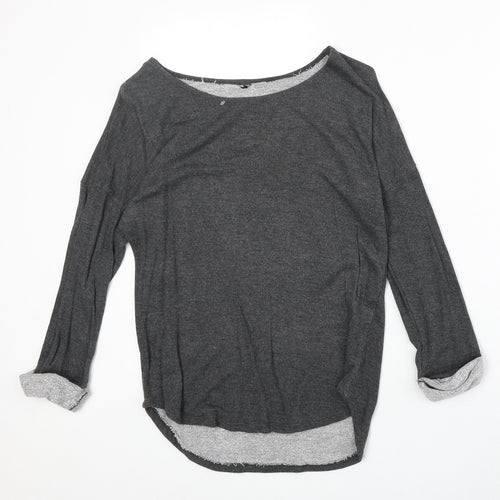 H&M Womens Grey Polyester Pullover Sweatshirt Size 8 Pullover
