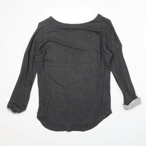 H&M Womens Grey Polyester Pullover Sweatshirt Size 8 Pullover