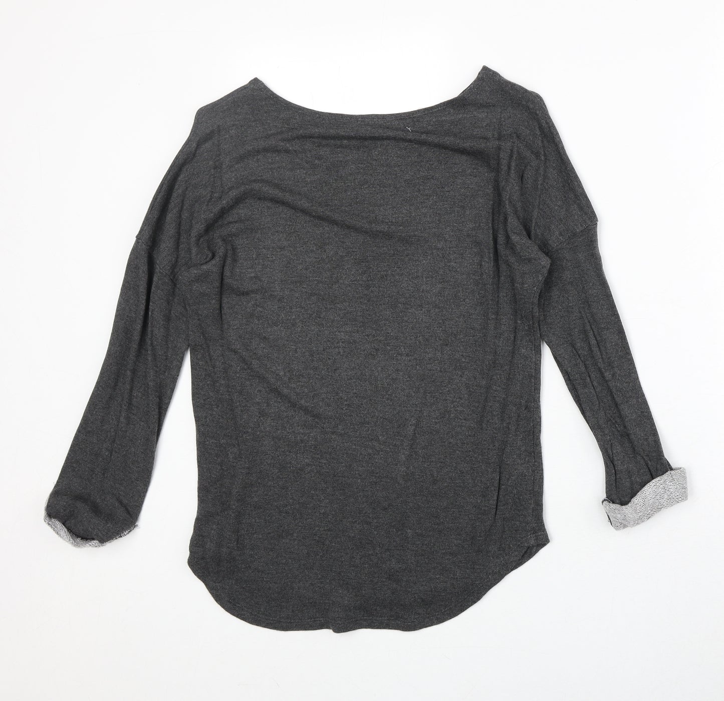 H&M Womens Grey Polyester Pullover Sweatshirt Size 8 Pullover