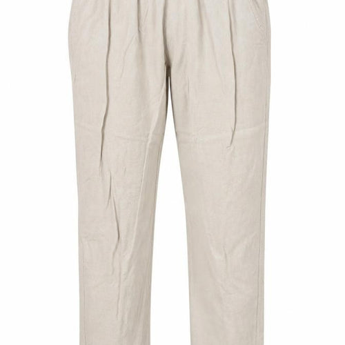Encuentro Womens Beige Linen Chino Trousers Size 14 Regular