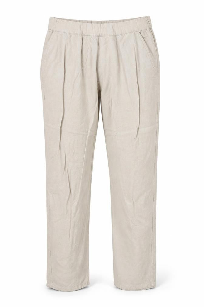 Encuentro Womens Beige Linen Chino Trousers Size 14 Regular