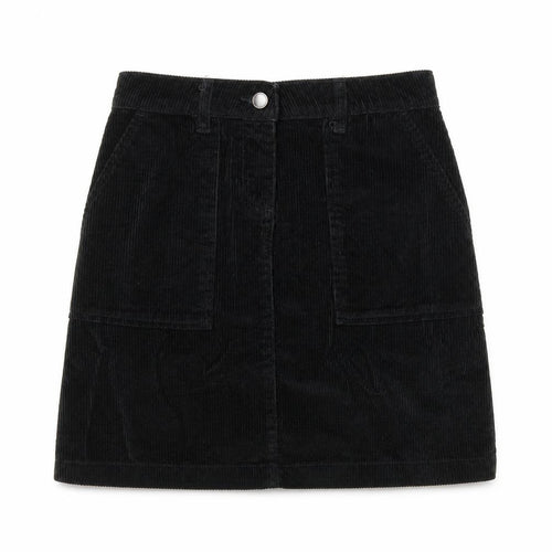 NEXT Womens Black Cotton A-Line Skirt Size 6 Zip
