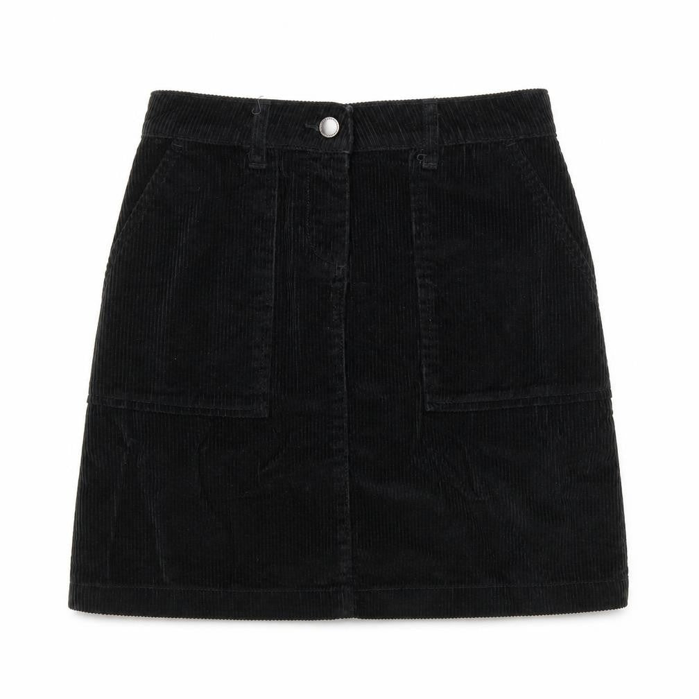 NEXT Womens Black Cotton A-Line Skirt Size 6 Zip