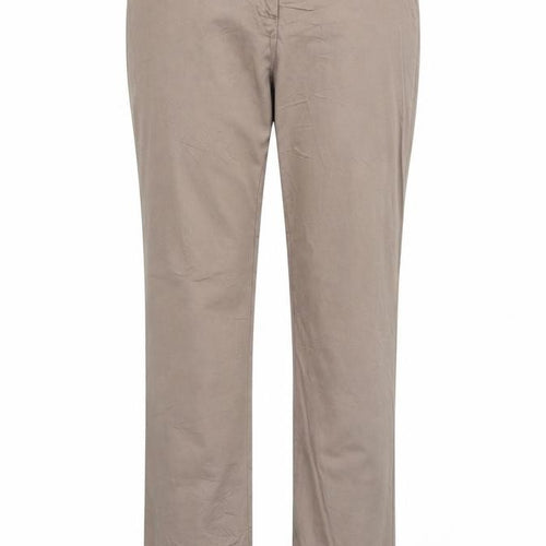 Divina Womens Brown Cotton Chino Trousers Size 12 Regular Zip