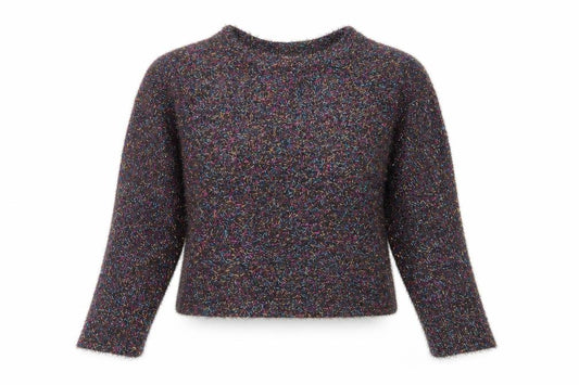 Front view of Divided by H&M women’s black round neck polyester jumper, size M