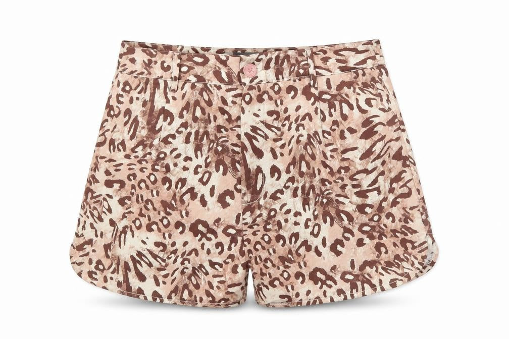 Missguided Womens Brown Animal Print Polyester Hot Pants Shorts Size 10 Regular Zip - Leopard Print