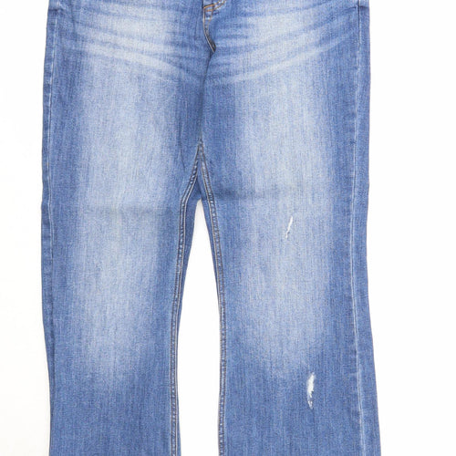 JDY Womens Blue Cotton Straight Jeans Size 32 in L32 in Regular Zip
