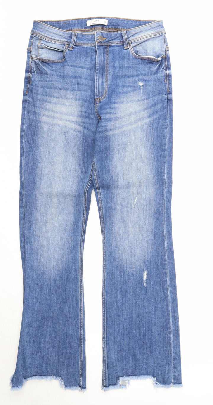 JDY Womens Blue Cotton Straight Jeans Size 32 in L32 in Regular Zip