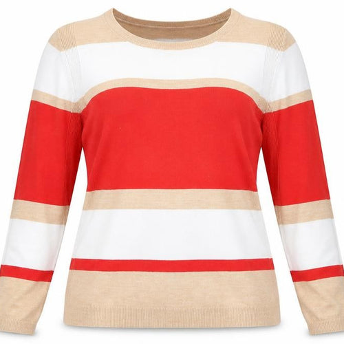 Marks and Spencer Womens Multicoloured Boat Neck Striped Acrylic Pullover Jumper Size 18