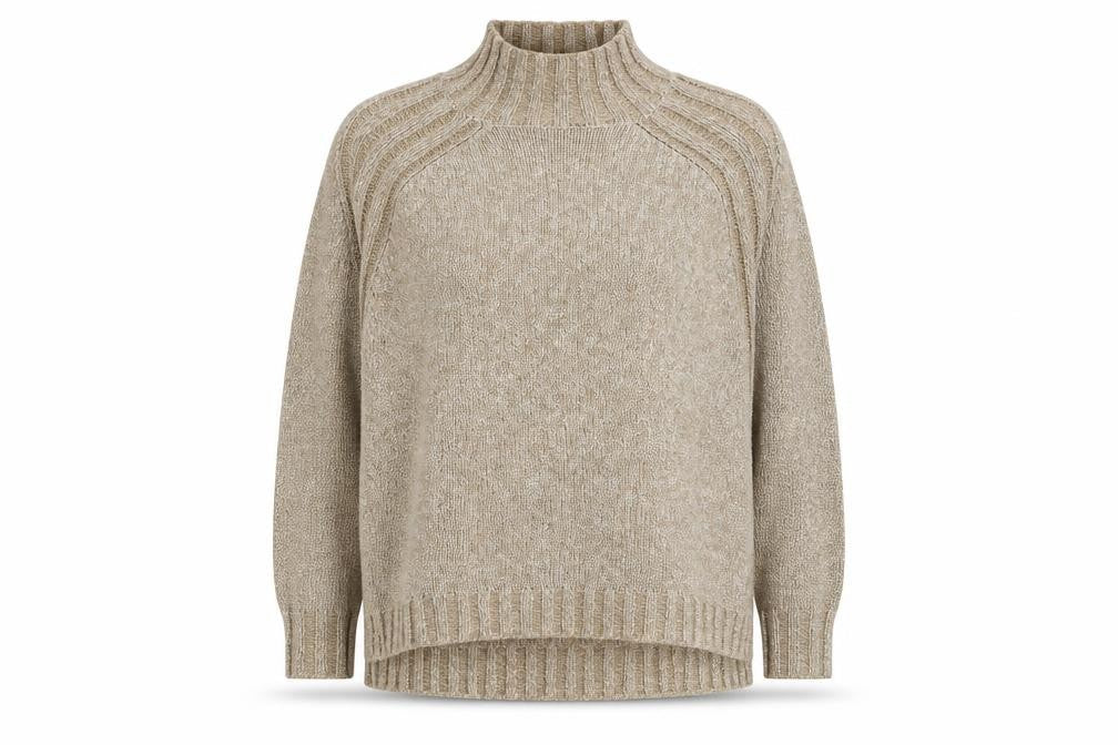 Edition Womens Brown High Neck Acrylic Pullover Jumper Size XL