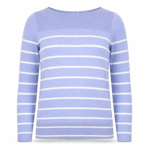Gap Womens Blue Boat Neck Striped 100% Cotton Pullover Jumper Size XS