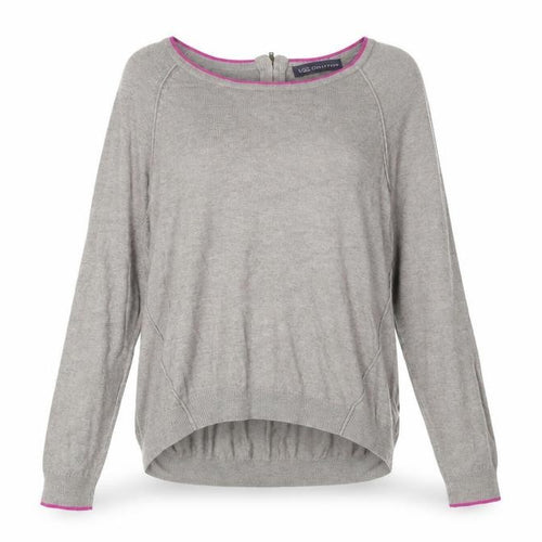 Marks and Spencer Womens Grey Boat Neck Viscose Pullover Jumper Size 10