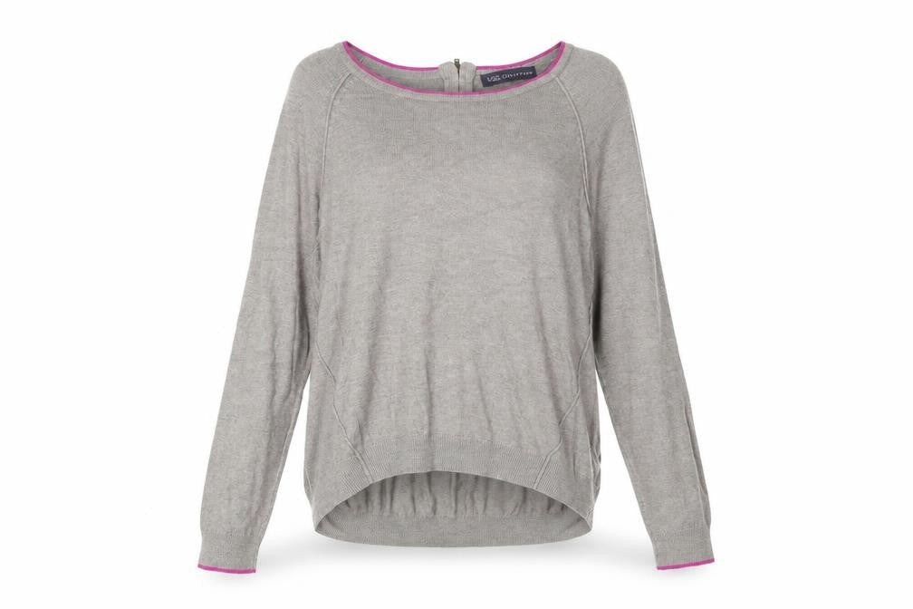 Marks and Spencer Womens Grey Boat Neck Viscose Pullover Jumper Size 10