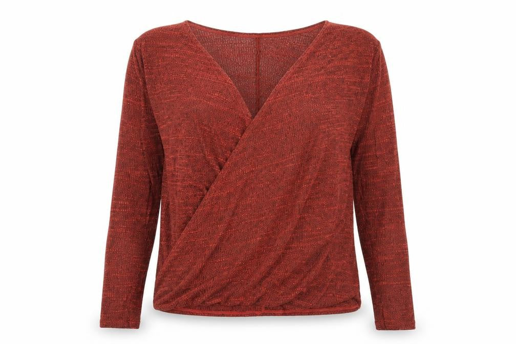 River Island Womens Orange Geometric Polyester Basic Blouse Size 10 V-Neck