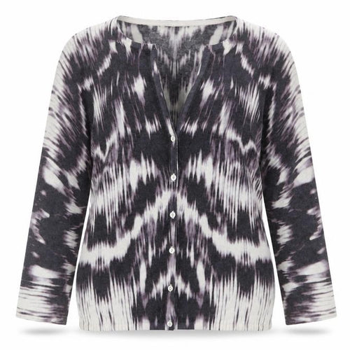 Susan Bristol Womens Multicoloured V-Neck Geometric Polyester Cardigan Jumper Size L