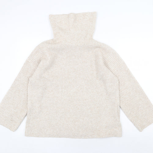 ASOS Womens Beige Roll Neck Polyester Pullover Jumper Size 8