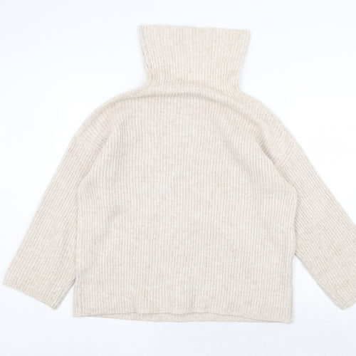 ASOS Womens Beige Roll Neck Polyester Pullover Jumper Size 8
