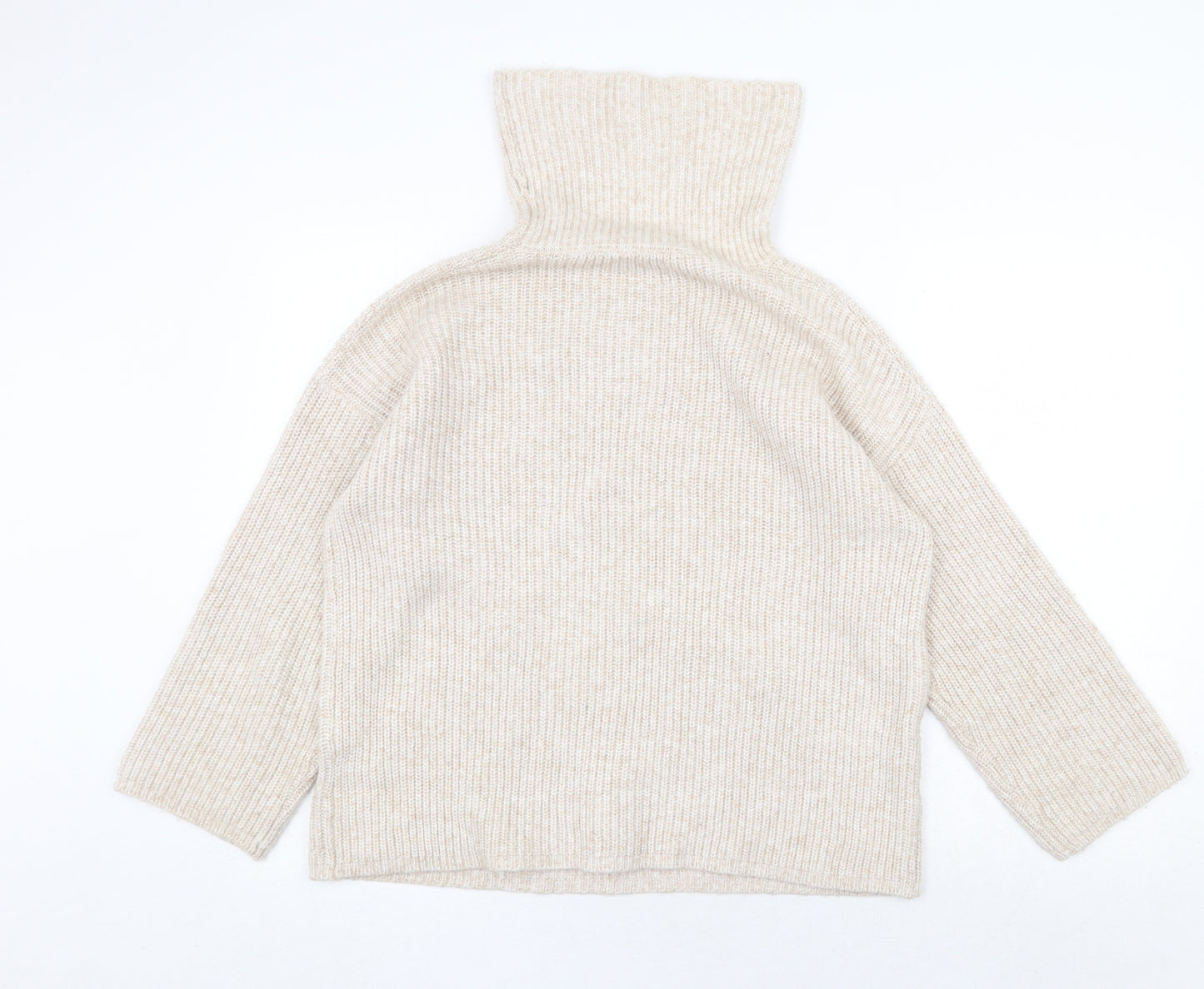 ASOS Womens Beige Roll Neck Polyester Pullover Jumper Size 8