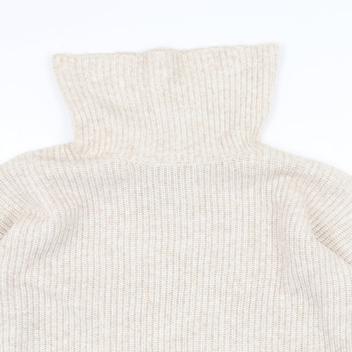 ASOS Womens Beige Roll Neck Polyester Pullover Jumper Size 8