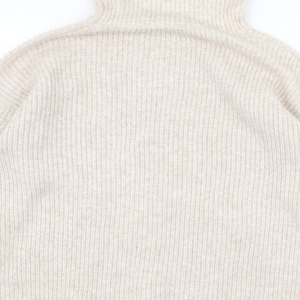 ASOS Womens Beige Roll Neck Polyester Pullover Jumper Size 8