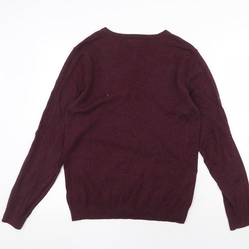 NEXT Womens Red V-Neck Cotton Pullover Jumper Size S