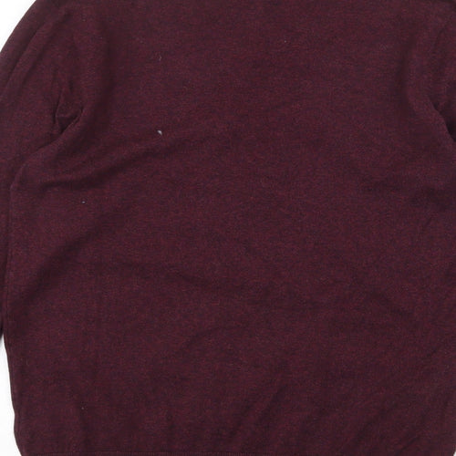 NEXT Womens Red V-Neck Cotton Pullover Jumper Size S