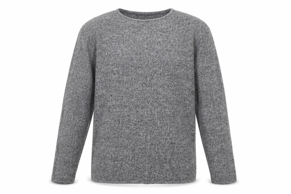 Topman Mens Grey Round Neck Geometric Cotton Pullover Jumper Size S Long Sleeve
