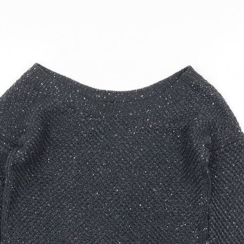 Sisley Womens Grey Boat Neck Cotton Pullover Jumper Size XS Pullover