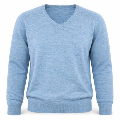 Marks and Spencer Mens Blue V-Neck Acrylic Pullover Jumper Size S Long Sleeve