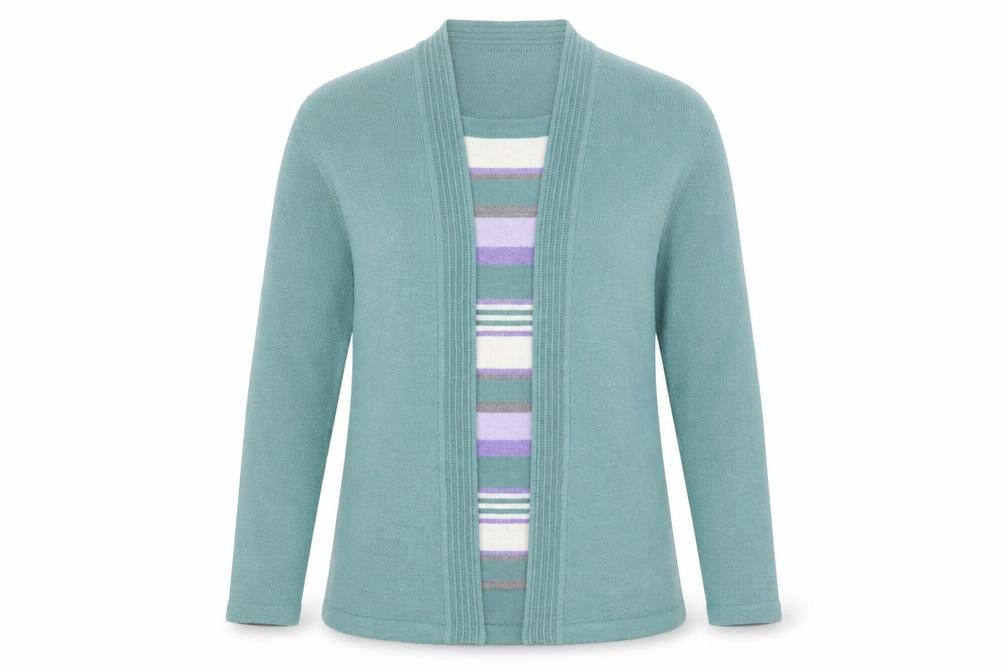 EWM Womens Green Round Neck Acrylic Cardigan Jumper Size S - Size 10-12 Twinset