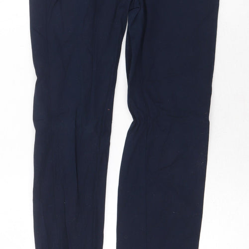 Zara Womens Blue Cotton Trousers Size 6 Regular Zip