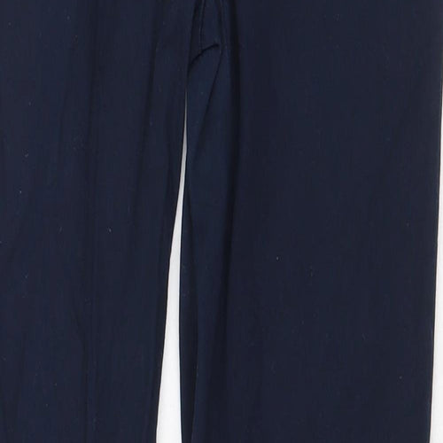 Zara Womens Blue Cotton Trousers Size 6 Regular Zip