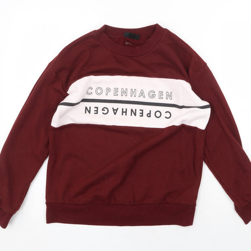 Topshop Womens Red Polyester Pullover Sweatshirt Size 6 Pullover - Copenhagen