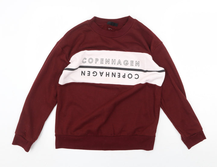Topshop Womens Red Polyester Pullover Sweatshirt Size 6 Pullover - Copenhagen