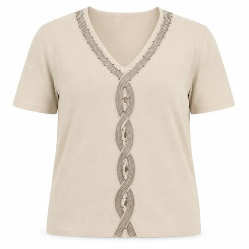 Avant Garde Womens Beige V-Neck Acrylic Pullover Jumper Size XL