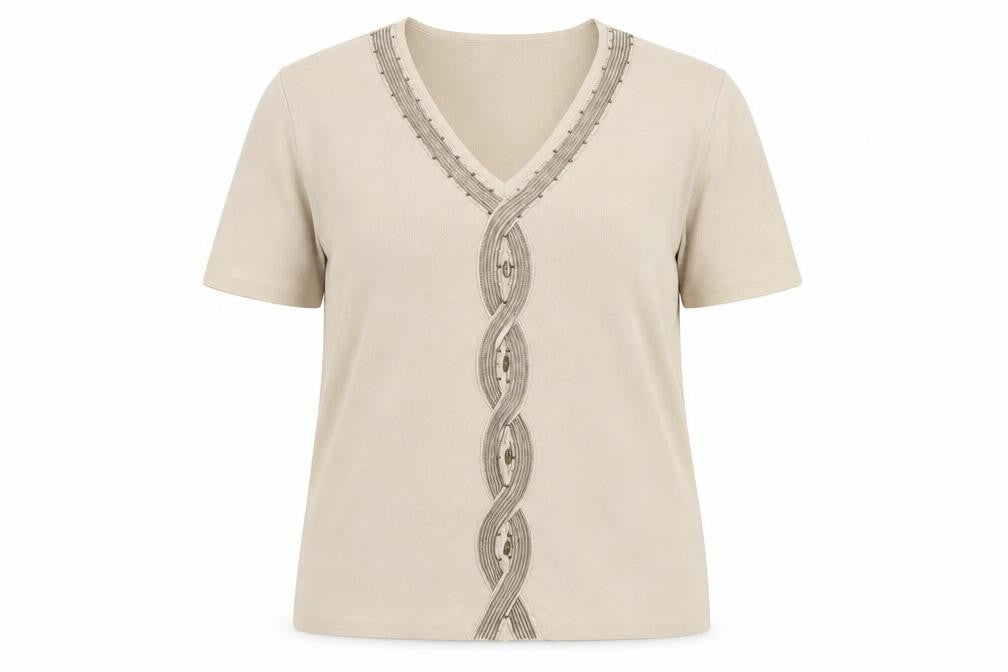 Avant Garde Womens Beige V-Neck Acrylic Pullover Jumper Size XL