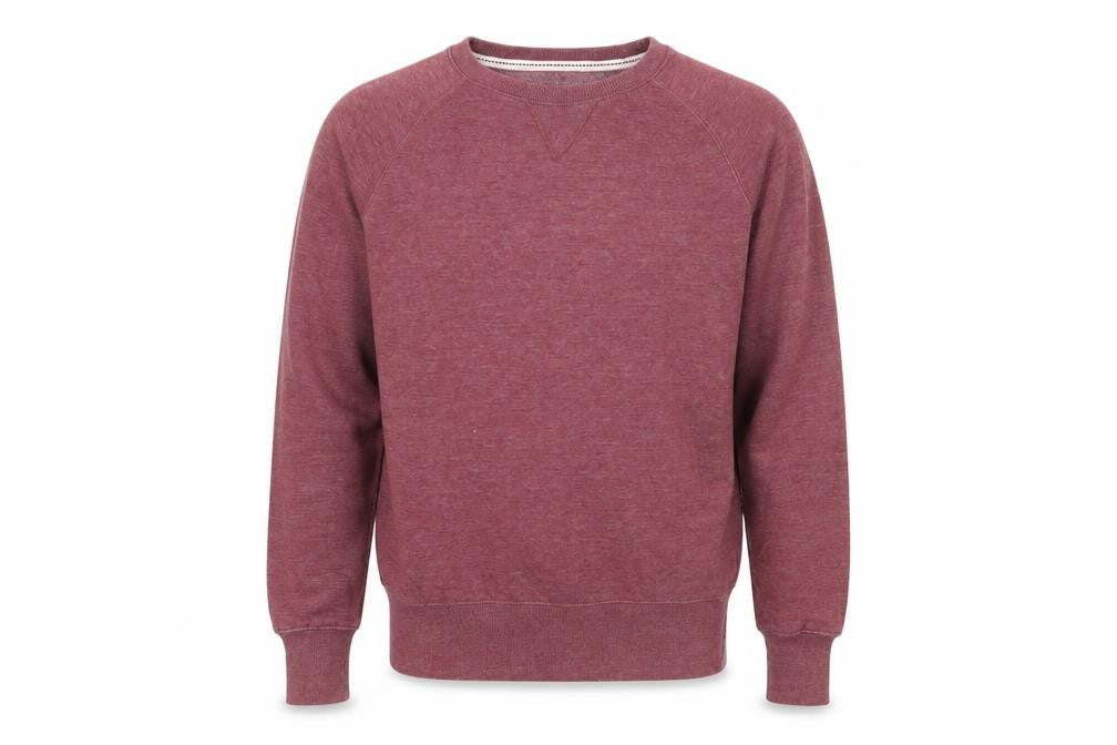 Front view of Fluid men’s red cotton pullover sweatshirt, size XS