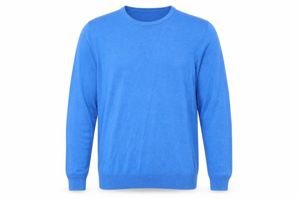 Marks and Spencer Mens Blue Round Neck Acrylic Pullover Jumper Size M Long Sleeve