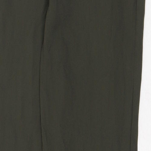 Zara Womens Green Polyester Trousers Size XS Regular Zip