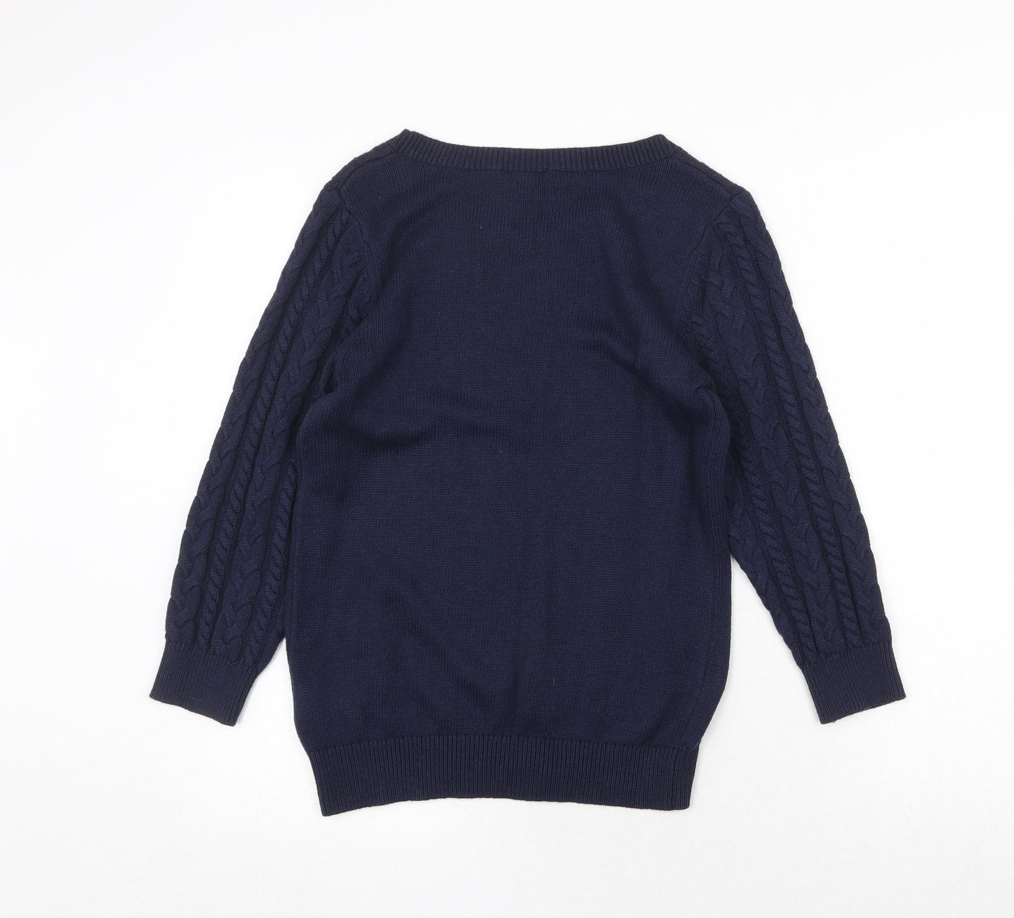 H&M Womens Blue Round Neck Polyamide Pullover Jumper Size S