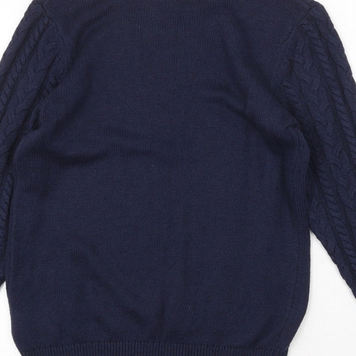 H&M Womens Blue Round Neck Polyamide Pullover Jumper Size S