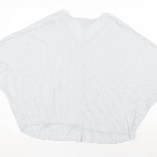 New Look Womens Grey Round Neck Viscose Pullover Jumper Size S - Oversized