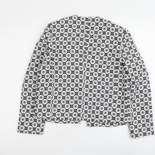 Missguided Womens Grey Geometric Polyester Jacket Blazer Size 10