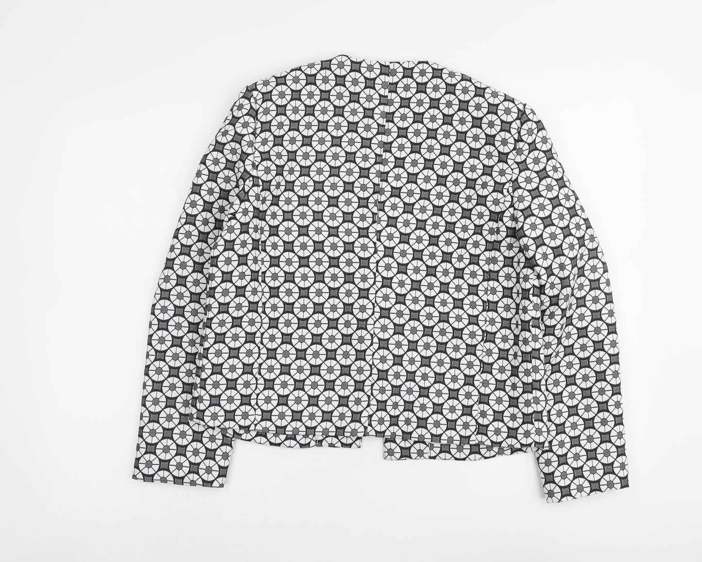 Missguided Womens Grey Geometric Polyester Jacket Blazer Size 10