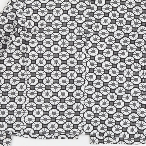 Missguided Womens Grey Geometric Polyester Jacket Blazer Size 10