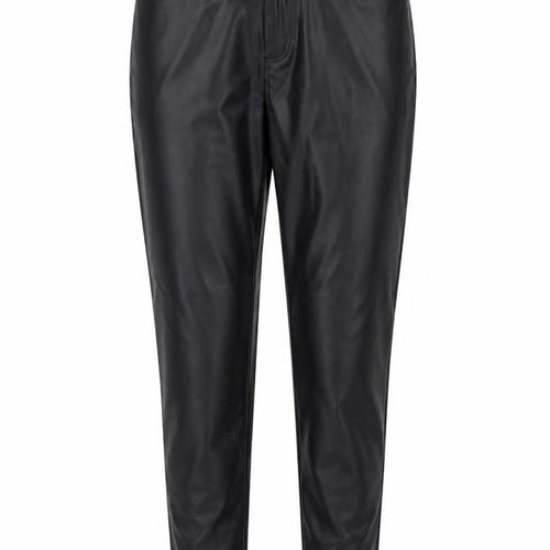 CBR Womens Black Cotton Trousers Size M L26 in Regular Button - Faux Leather