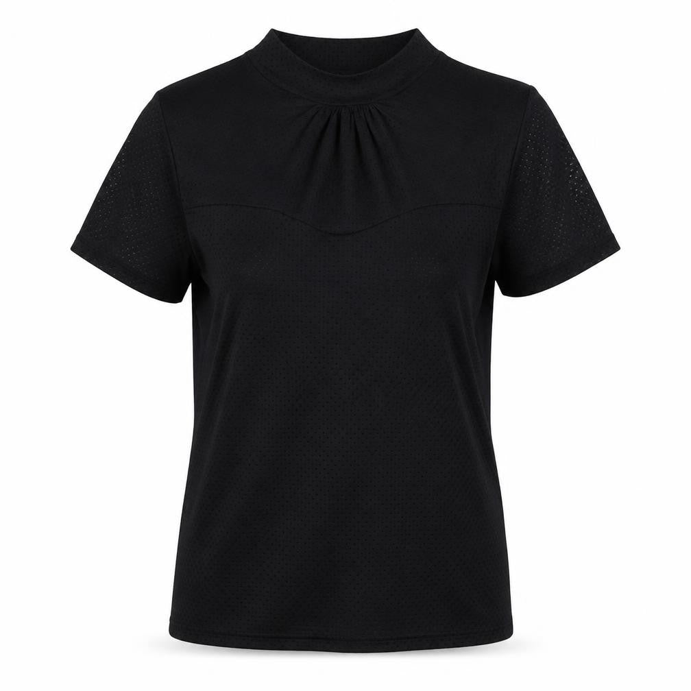 Front view of Dorothy Perkins women’s beige polyester basic t-shirt, size UK 8, round neck