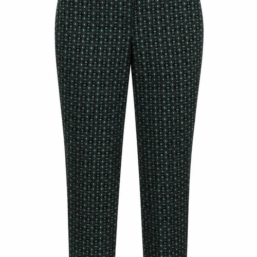 Star By Julien Macdonald Womens Green Geometric Cotton Chino Trousers Size 8 L28 in Regular Button