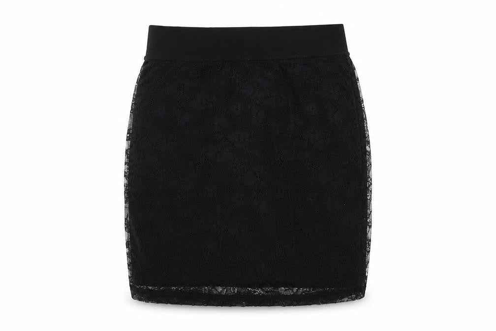 H&M Womens Black Geometric Polyamide A-Line Skirt Size 8