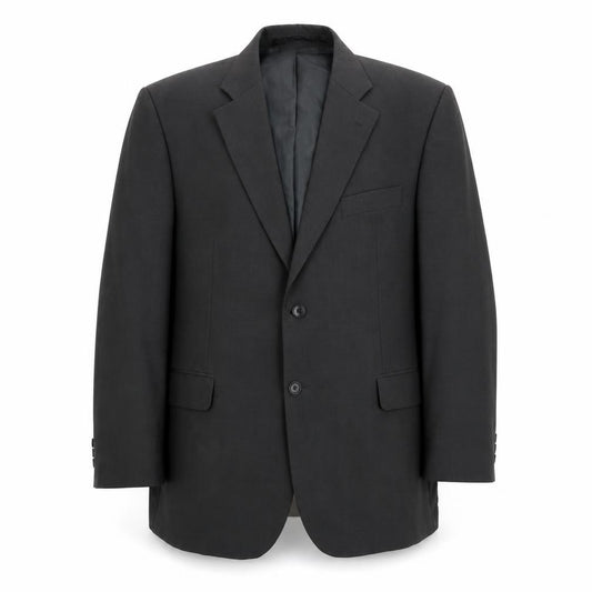 Front view of Marks & Spencer men’s grey polyester jacket suit jacket, size L, regular